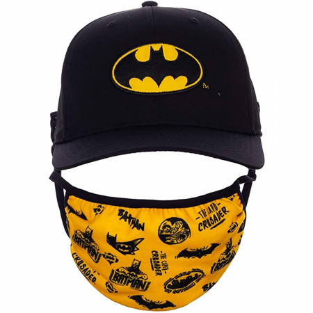 DC Comics Batman Symbol Face Mask & Snapback Hat Combo